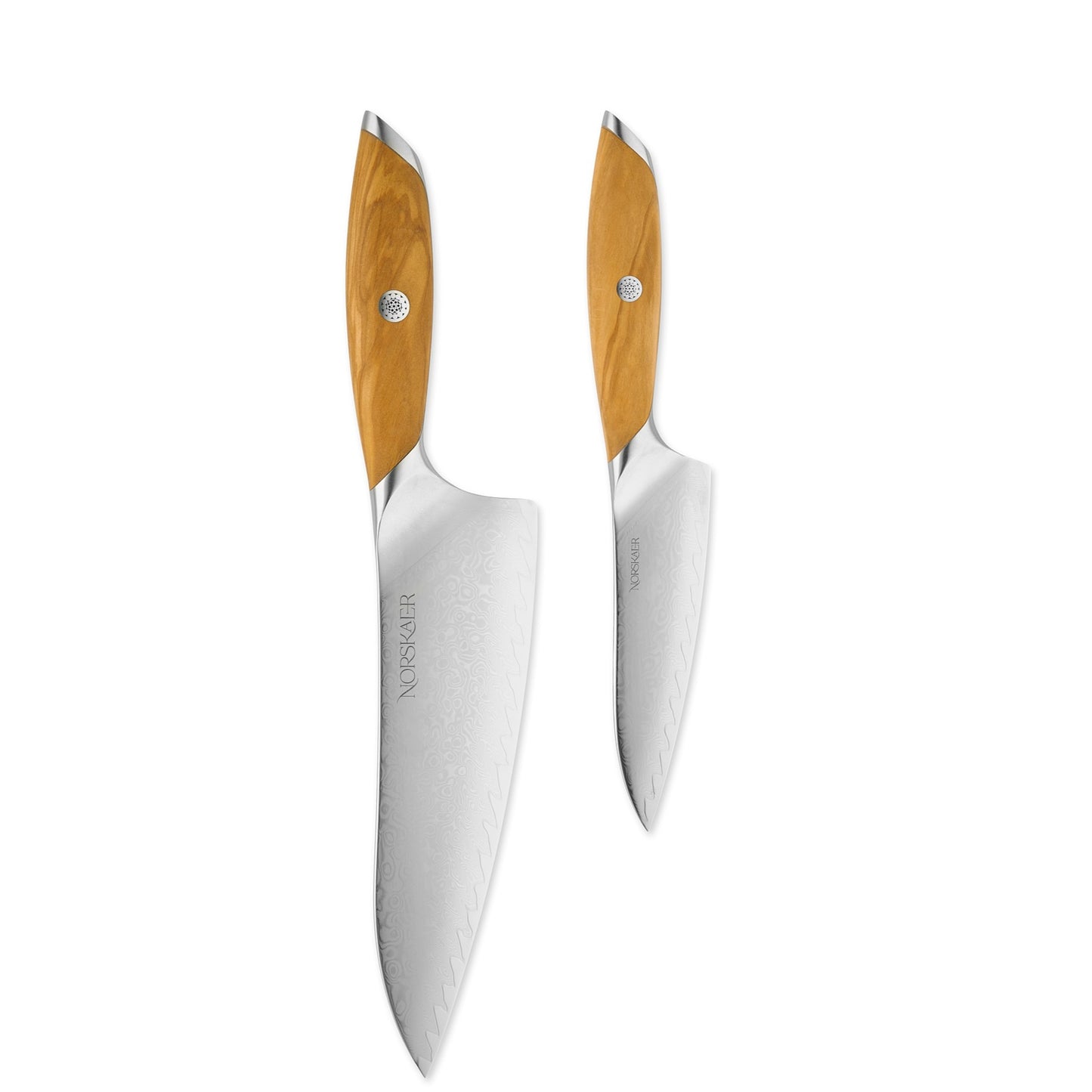 Norskaer Olive Wood Starter Sæt, 2 Knive
