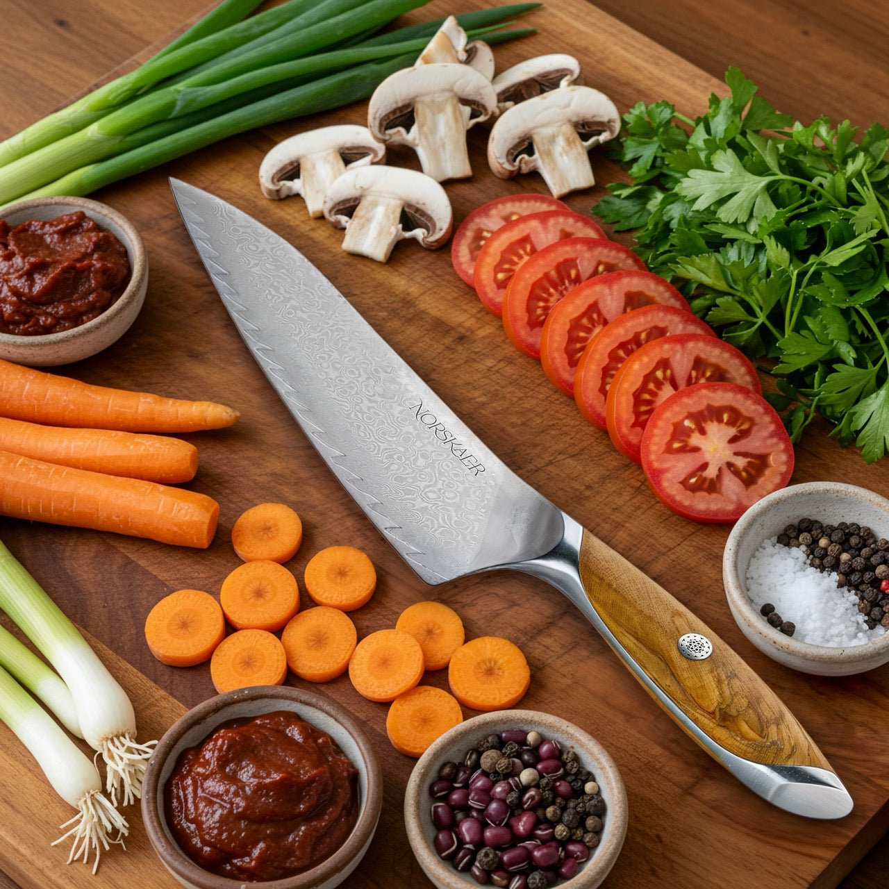 Norskaer Olive Wood Gyuto Kokkekniv