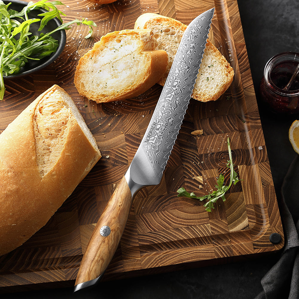 Norskaer Olive Wood Brødkniv
