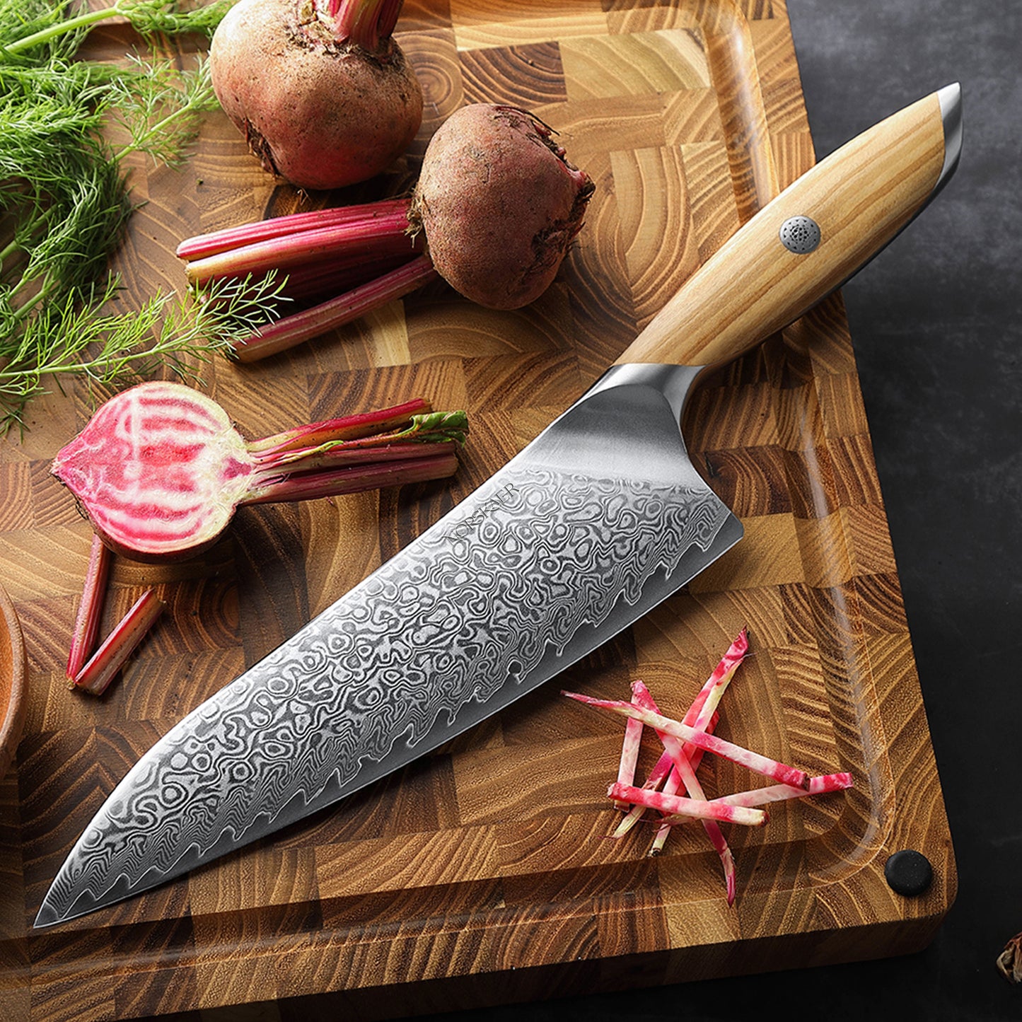 Norskaer Olive Wood Gyuto Kokkekniv