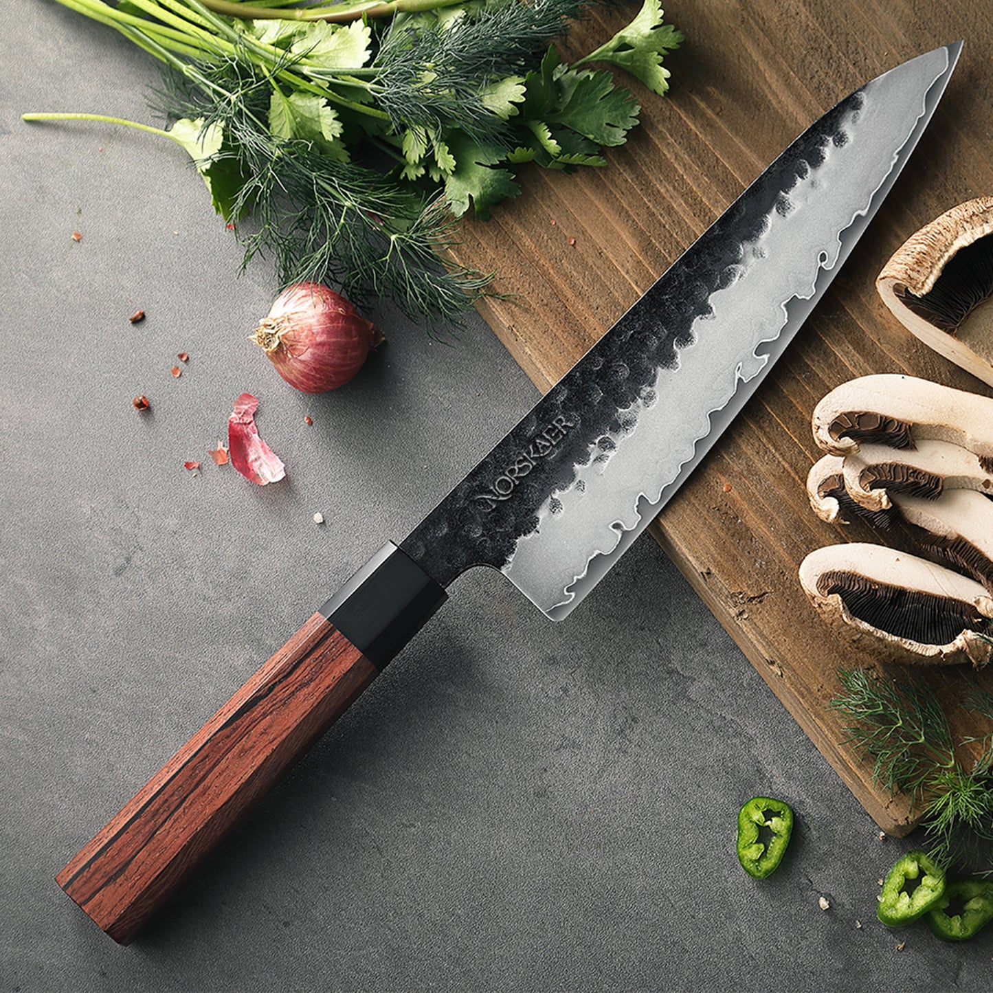 Norskaer Black Buffalo Classic Sæt, 5 Knive