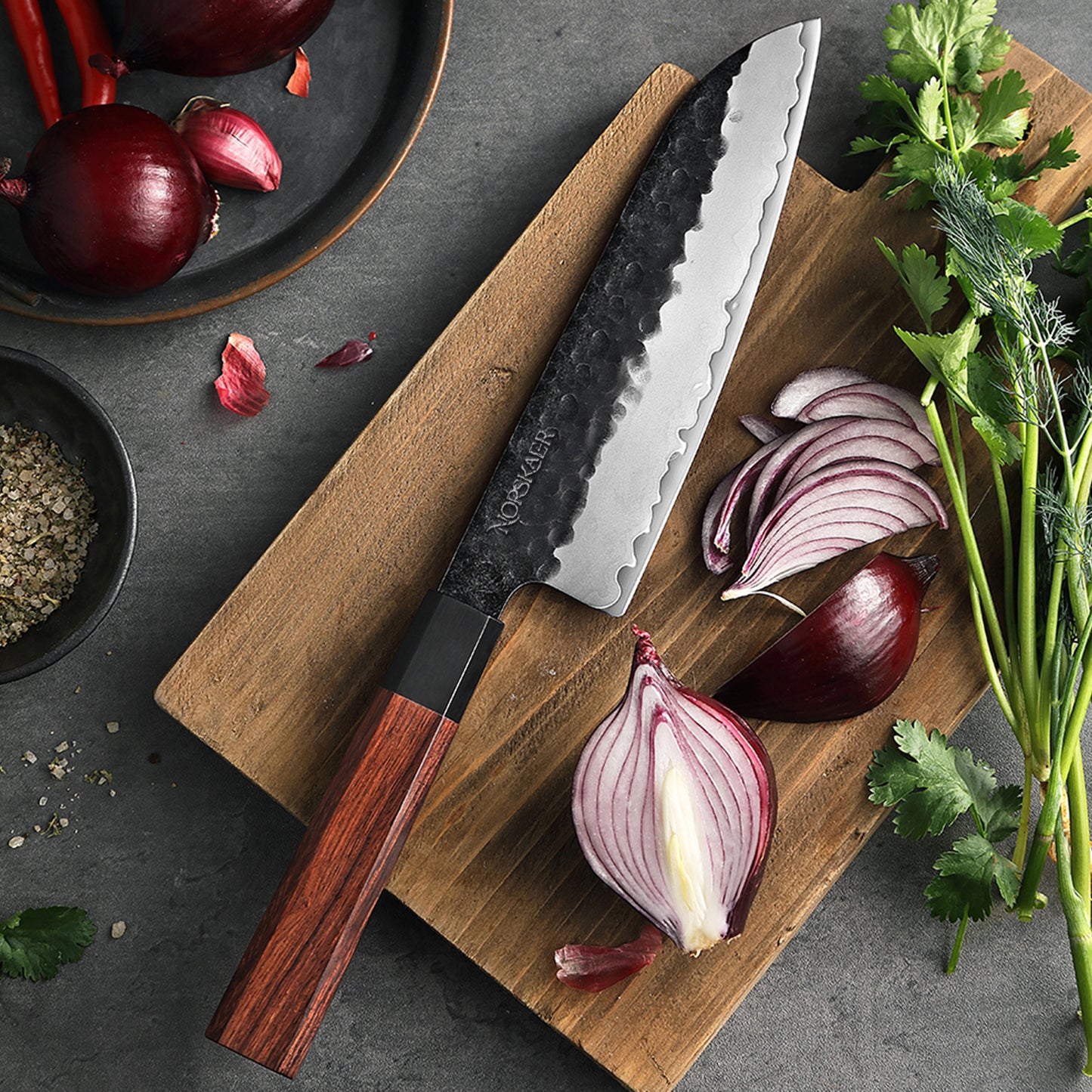 Norskaer Black Buffalo Santoku Kokkekniv