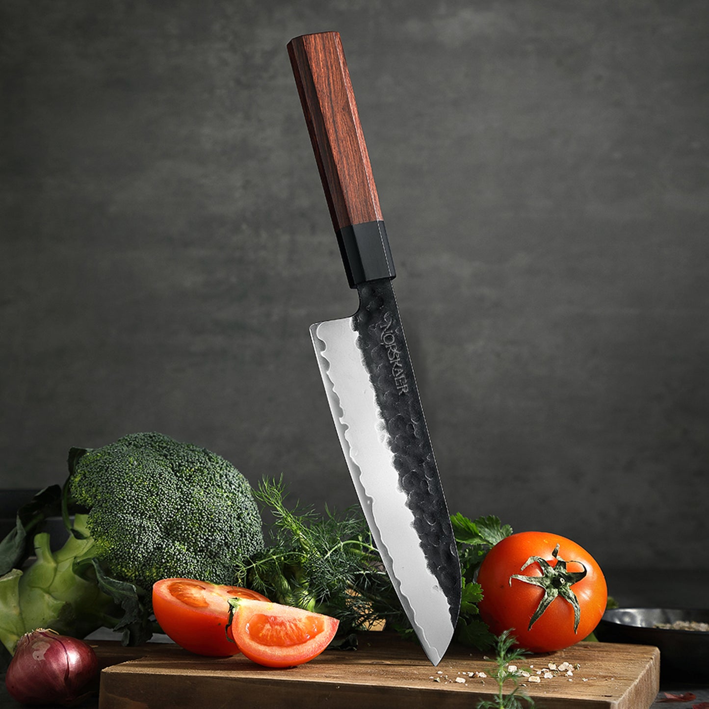 Norskaer Black Buffalo Santoku Kokkekniv