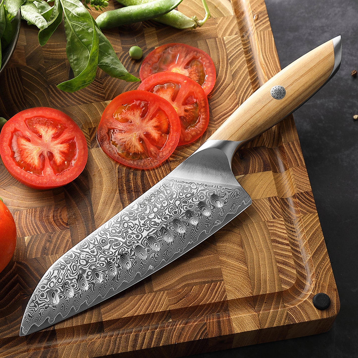 Norskaer Olive Wood Santoku Kokkekniv